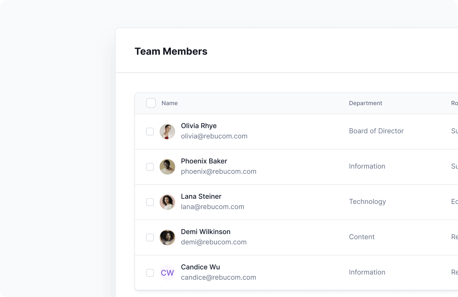 Team member roles and permissions